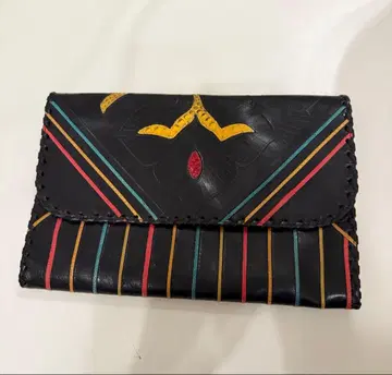 카를로스 팔치 컬러풀 스트라이프 가죽 클러치백