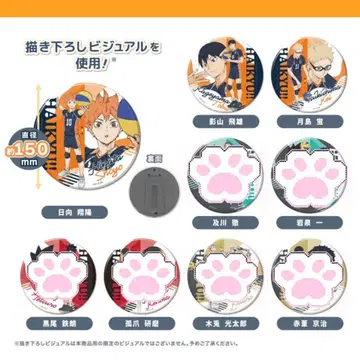 하이큐 BIG 캔뱃지 컬렉션 히나타 카게야마 츠키시마 카라스노 세트