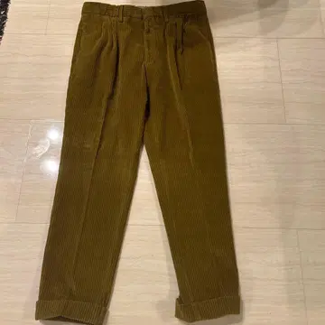 [ LARDINI ] 카멜 코듀로이 더블 턱 팬츠