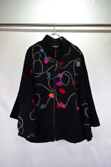 구제 유로 디자인 플리스 판초 유럽 구제 빈티지