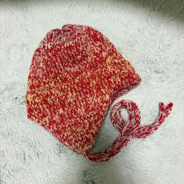 니트 귀도리 니트 모자 니트 모자 빨간색 핸드메이드