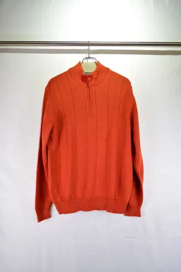 구제 의류 메리노울 아크릴 하프 지퍼 스웨터 유럽 구제 의류 빈티지