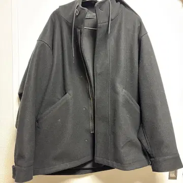 GU 후드 부착 코트 블루종 블랙 M 사이즈