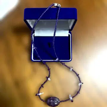 자수정 비즈 목걸이