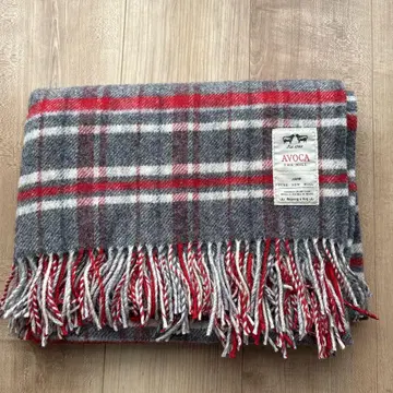 [ 미사용 새상품 ] AVOCA 울 100% 체크 스톨
