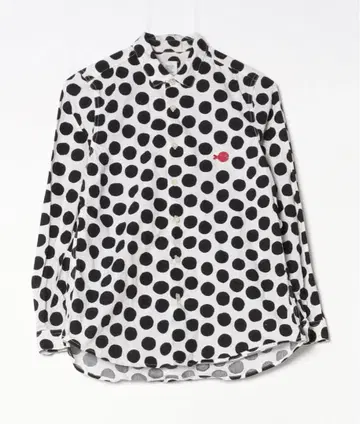그라니프 놓지마 정신줄 도트 셔츠 블라우스 화이트 블랙 도트 SS