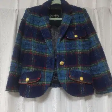 테일러드 자켓 파랑 그린 빨간색 체크