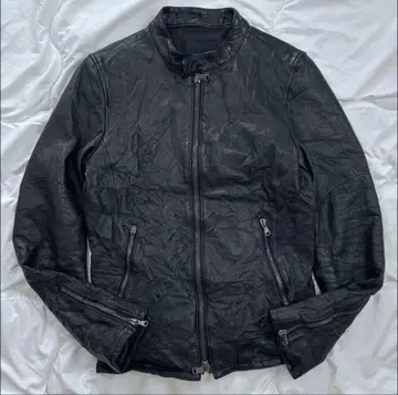 junhashimoto 주름 가공 싱글 라이더 가죽 블랙 2 ( M )