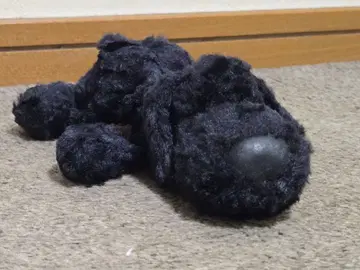 COMO&RAY 강아지 루크 쿠타쿠타 루크 봉제 인형 블랙 일본제 레트로