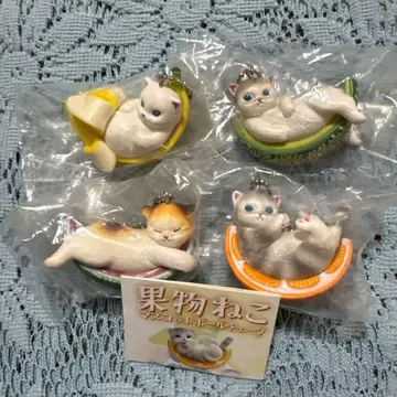 과일 고양이 마스코트 체인 수박 멜론 오렌지 바나나
