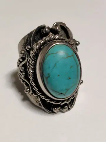 터콰이즈 실버 반지 빈티지풍