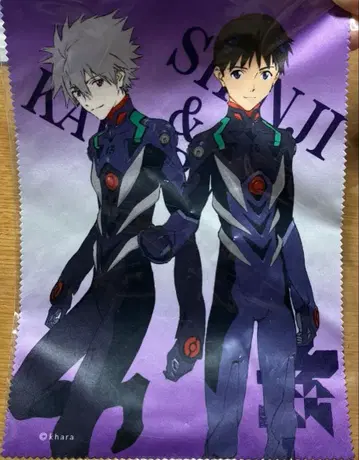 에반게리온 나기사 카오루 & 이카리 신지 안경닦이 미개봉 새상품