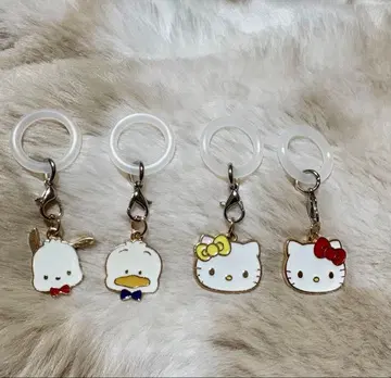 산리오 메지루시 액세서리 키티 미미 포차코 페클 4개 세트