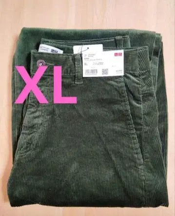 유니클로 코듀로이 커브 팬츠 코토니에 그린 XL