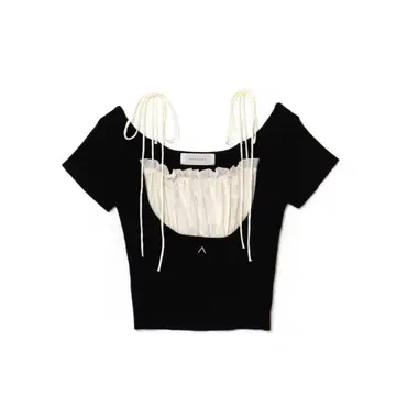 Andmary Mew Frill Tops Black 안도마리