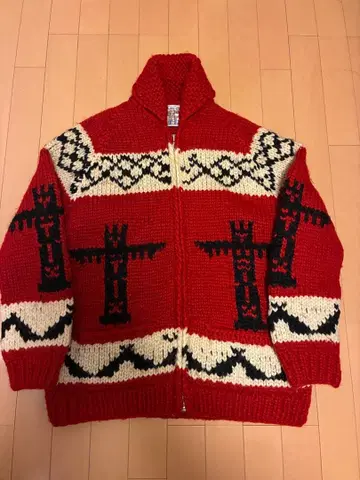 KANATA 빨간색 울 카우친 스웨터