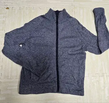 빅토리녹스 남성용 로고 포함 풀 집업 스웨터 블루 x 그레이 XL