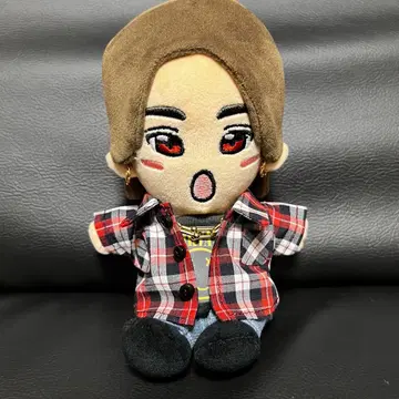 인형 옷 체크 셔츠 (빨간색)