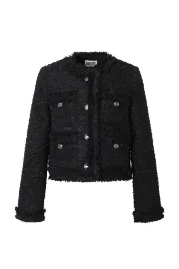 KHAKIPOINT Antique Crop Tweed Jacket BLK