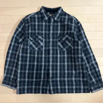 ST JOHN'S BAY 플란넬 셔츠 XL 블랙 옴브레 체크 셔츠