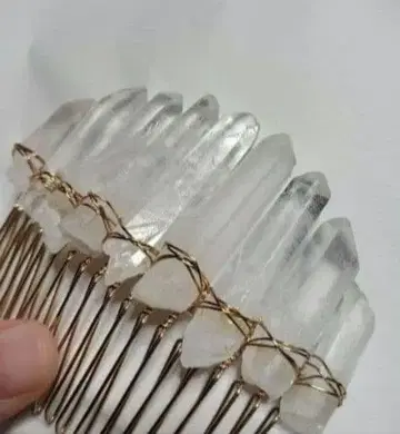 수정 헤어콤 크리스탈 브라이덜 얼음 기둥