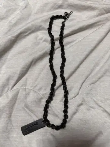 Ground Y 블랙 가죽 체인 목걸이