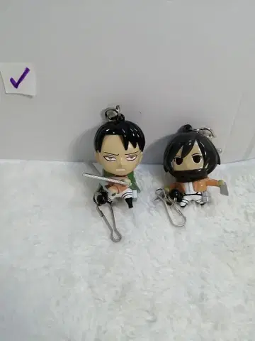 D 리바이 미카사 피규어 포함 입체기동 키링