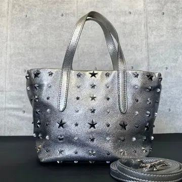 [ 고품질 ] JIMMY CHOO MINISARA 실버 2WAY 핸드백