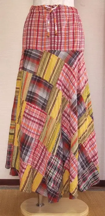 엘르로데오 EL RODEO 플레어 스커트 패치워크