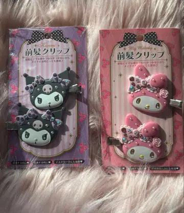 산리오 마이멜로디 쿠로미 앞머리 클립 헤어 클립 DX