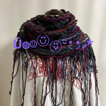 컬러풀 프린지 롱 머플러 스트레치 개성있는 멋스러운 동양풍