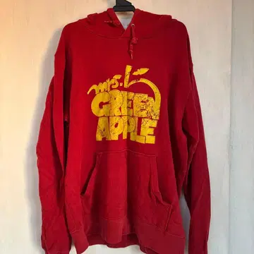 mrs.L GREEN APPLE 후드 부착 후드티 빨간색