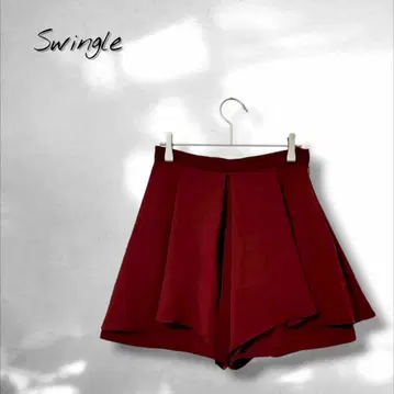 [스윙글] 큐롯 플리츠 캐주얼 페미닌 빨간색 레드 M