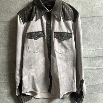 토네이도 마트 레더 터치 웨스턴 셔츠 y2k 그런지