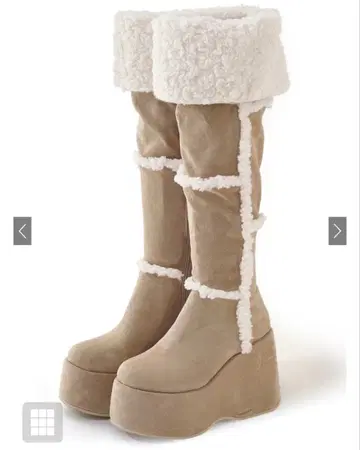 GRL 통굽 무스탕 니하이 부츠 [zr1451]