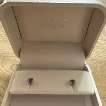 자수정 스터드 귀걸이 실버