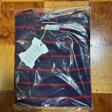 WAREHOUSE S/S 보더 티 네이비/레드 사이즈 40