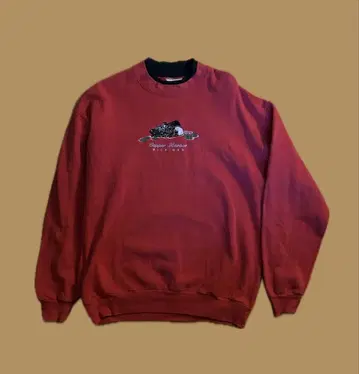 Lee 80s 자수 맨투맨 빨간색 카모