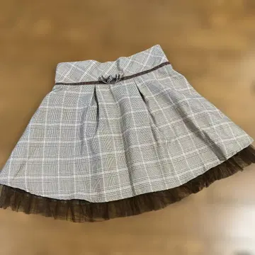 TRALALA 체크 무늬 백 프릴 미니 스커트