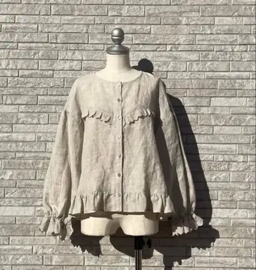 사만사 모스모스 린넨 바부슈카 부착 에뚜왈 블라우스