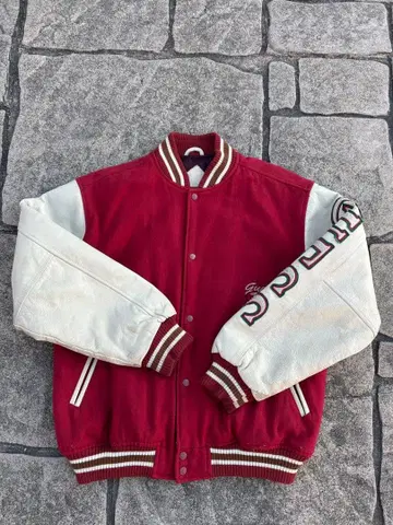 [80's] GUESS 바시티 자켓 빨간색 L 사이즈