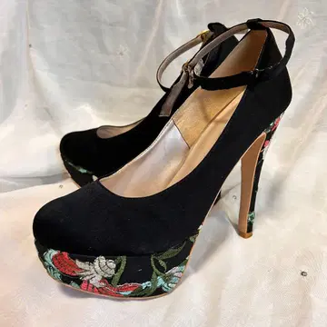 에스페란자 자수 하이힐 스트랩 펌프스 24.5cm