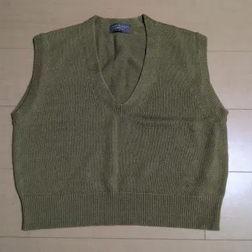 MARGARET HOWELL *올리브 *V넥 코튼 린넨 베스트