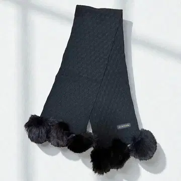 CLATHAS 블랙 퍼 부착 머플러