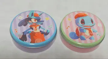 포켓몬 카페 원형 틴케이스 루카리오 꼬부기 세트
