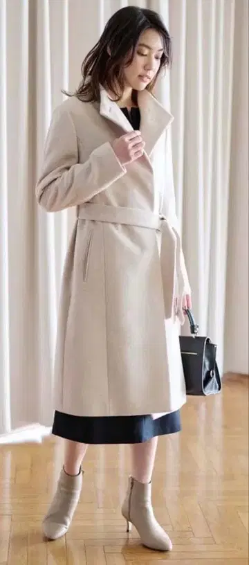 UNTITLED 스탠드 카라 롱 코트 2 M