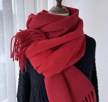 스테디셀러 고급 대형 캐시미어 머플러 스톨 최고의 촉감 빨간색