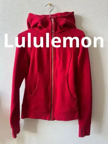 Lululemon 레드 후드티 후드 부착