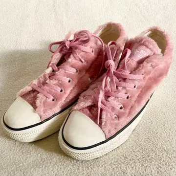 컨버스 올스타 핑크 퍼 보아 스니커즈