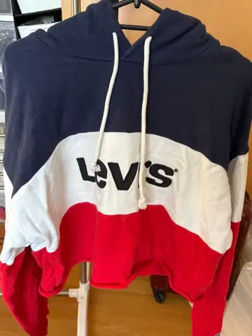 Levi's 후드 부착 후드티 M 사이즈 네이비/화이트/레드